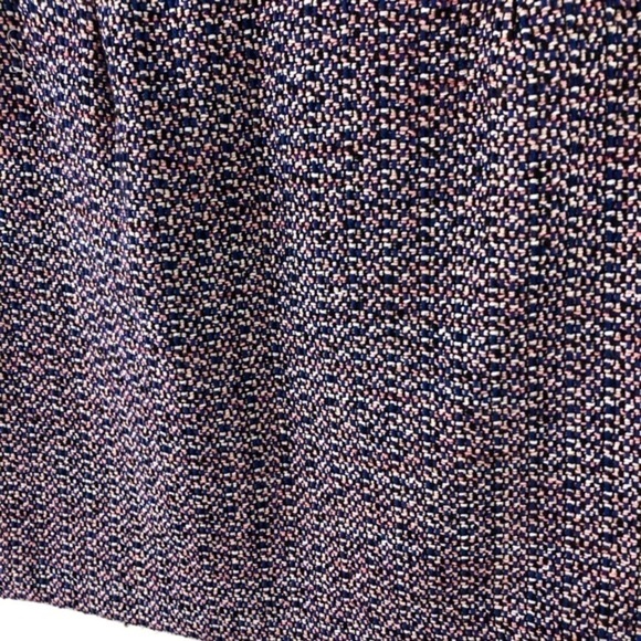 Loft Boucle Tweed Skirt Sz 2 Twee Preppy Academia Blue Pink Career A Line Mini - Picture 6 of 9